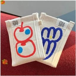 Cute Dual Layer Graffiti Card Holder Canvas Anti-degaussing Bus Card Cover Floral Printed Mini Purse Credit Card Protector