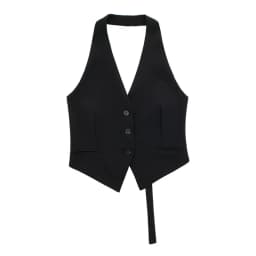 MUJER Off Shoulder Sleeveless Vest Women Black White Cropped Vest Woman Fashion Backless V Neck Short Coats Summer Waistcoat