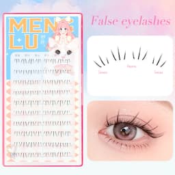 Individual Lashes 80 Clusters W-Shaped Lower Eyelashes 5/6mm Natural Lower Under Eyelash Easy Grafting Makeup Extensions