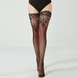 FREEAUCE Oversize Women Plus Size Black Lace Top Stay Up Anti-slip Over Thigh Knee High Elastic Sexy Fishnet Long Sock Stockings