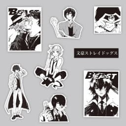 65pcs Black White Anime Bungo Stray Dogs Stickers Cartoon Retro Decals Motorcycle Laptop Car Cool Manga Sticker for Kids Toys