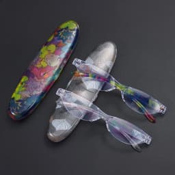 Floral Small Oval Reading Glasses with Case Vintage Anti Blue Light Eyewear Women Men Spring Hinge Computer Readers Eyeglasses