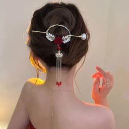 Chinese Style New Headwear Floral Hair Sticks for Women Tassel Hairpin Modern Hanfu Style Hair Clip Female Hair Accessories
