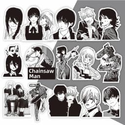 10/30/75pcs Chainsaw Man Anime Stickers Cool Black White Manga Graffiti Sticker Decoration Laptop Water Bottle Phone Decals Gift