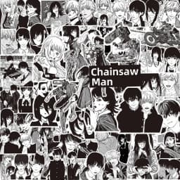 10/30/75pcs Chainsaw Man Anime Stickers Cool Black White Manga Graffiti Sticker Decoration Laptop Water Bottle Phone Decals Gift