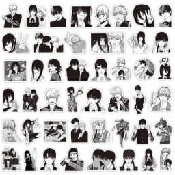 10/30/75pcs Chainsaw Man Anime Stickers Cool Black White Manga Graffiti Sticker Decoration Laptop Water Bottle Phone Decals Gift