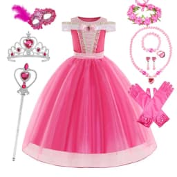 3 4 5 6 7 8 Yrs Sleeping Beauty Carnival Dress up Girls Aurora Cosplay Halloween Apparel Princess Toddler Christmas Ball Gown
