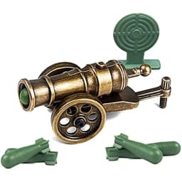 1pc Fireable Mini Cannon Model: Military Replica Tabletop Decoration - A Unique Shooting Sports Toy & Collectible Gift!