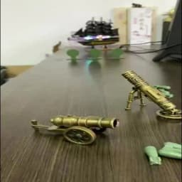 1pc Fireable Mini Cannon Model: Military Replica Tabletop Decoration - A Unique Shooting Sports Toy & Collectible Gift!