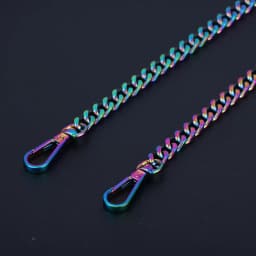 Rainbow Purse Chain Straps, Flat Chain Strap Replacement Colorful Chain Strap Handbag Accessories for Crossbody Shoulder Bag