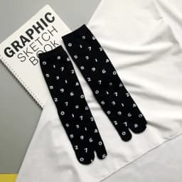 Colorful Cartoon Combed Cotton Women's Two Toe Socks Grapes Waves Carp Japanese Harajuku Funny Cute Sandals Tabi Socks Sokken