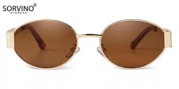 SORVINO Retro Metal Frame Oval Sunglasses Luxury Fashion Brand Female Sun Glasses for Women Men Punk Unisex Stylish Shades UV400