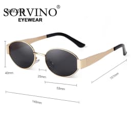 SORVINO Retro Metal Frame Oval Sunglasses Luxury Fashion Brand Female Sun Glasses for Women Men Punk Unisex Stylish Shades UV400