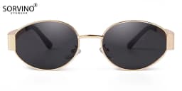 SORVINO Retro Metal Frame Oval Sunglasses Luxury Fashion Brand Female Sun Glasses for Women Men Punk Unisex Stylish Shades UV400
