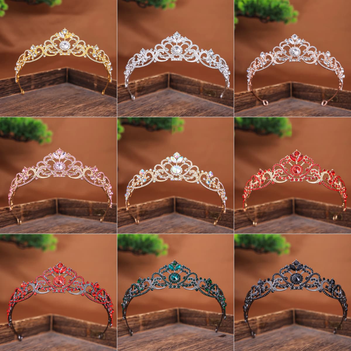 Gold/Silver Color Crystal Crown Princess Tiara for Girls Women Hair Dress Accessories Party Birthday Crown Headwear Jewelry