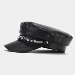 Fashion PU Leather Beret Vintage England Flat Newsboy Caps Outdoor Casual Army Cap