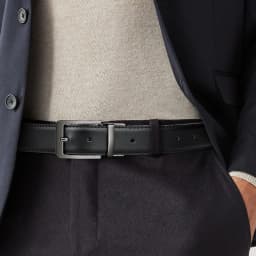Belt, men's leather needle buckle double-sided cowhide belt, men's young people's business jeans belt, trendy youth
