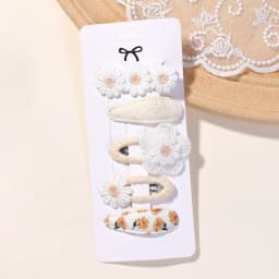 5Pcs/Set Mini Baby Girl Cute HairClip Print Cotton Alloy Hairclip for Toddler Girl Lovely Kid Headwear Baby Hair Accessories