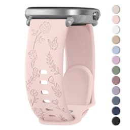 20mm Flower Engraved Watch Strap For Samsung Galaxy Watch 6/5/4 40mm/44mm 5Pro 45mm Watch 6 4 Classic 43mm/47mm 42mm/46mm Band