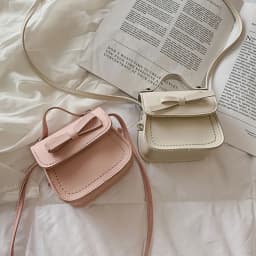 Cute Leather Girl Messenger Bags Sweet Cool Style Matching Shoulder Bag Solid Bowknot Crossbody Coin Purses For Gift