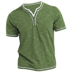 New Arrival Small V-neck Short Sleeve T-shirts Men's Casual Henley Collar Shirt Casual Slim Elastic Tops Tees Bottoming Shirts