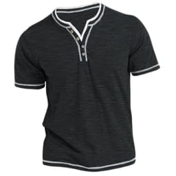 New Arrival Small V-neck Short Sleeve T-shirts Men's Casual Henley Collar Shirt Casual Slim Elastic Tops Tees Bottoming Shirts
