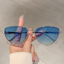 KAMMPT Vintage Cat Eye Sunglasses Women 2024 New Retro Stylish Gradient Shades Trendy Fashion Brand Designer Pink Sun Glasses