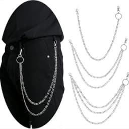 Metal Punk Rock Layered Chain Keychains For Men Women Waist Key Chain Wallet Jeans Hip-hop Pants Belt Chains Jewelry Accessories