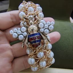 Luxury Handmade Elastic Pearl Bee Bracelet Bangle Jewelry For Women Party Gift