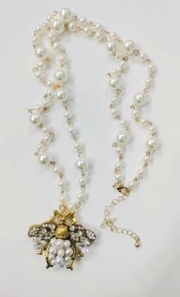 Luxury Handmade Elastic Pearl Bee Bracelet Bangle Jewelry For Women Party Gift