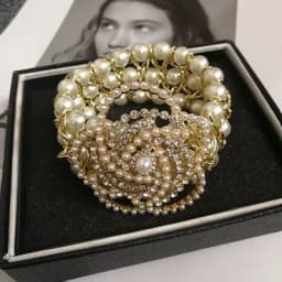 Luxury Handmade Elastic Pearl Bee Bracelet Bangle Jewelry For Women Party Gift