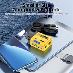 240W GaN 5 Port Fast Charging Station 3PD 2USB Charger For iPhone 17 16 15 Pro Samsung Xiaomi EU US Plug Wall Adapter with Cable