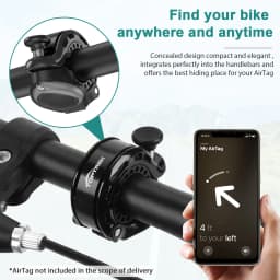 Toptrek Bicycle Bell With AirTag Holder Anti-Theft Waterproof Bike Handlebar Horn 110dB Outdoor MTB Road Bike Accessory Scooter