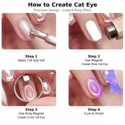 Hollow Cat Eye Nail Art Magnet Black Hole Shape Cat Eye Nail Art Effect Circular Magnet for DIY Magnetic Gel Manicure Tools