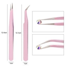 Stainless Steel Multipurpose Eyebrow Tweezers for Makeup Nail Art Rhinestone Pick Tool - Precision Decoration Grooming
