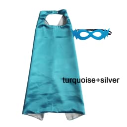 Superhero Capes with Mask REVERSIBLE Two Colored Child Cape Birthday Party Favor Satin Solid Capes Boys Girls Satin Capes