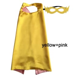 Superhero Capes with Mask REVERSIBLE Two Colored Child Cape Birthday Party Favor Satin Solid Capes Boys Girls Satin Capes