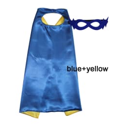 Superhero Capes with Mask REVERSIBLE Two Colored Child Cape Birthday Party Favor Satin Solid Capes Boys Girls Satin Capes
