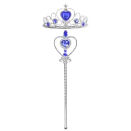 Kids Rhinestone Tiara Crown and Magic Wand with Glitter Crystal Head Hoop Jewelry Hair Accessories for Girls Teens Birthday Gift
