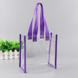 Transparent Pvc Clear Tote Bag Large Capacity Car Sewn Plastic Cosmetics Shopping Bag Jelly Bag Gift Bag Can