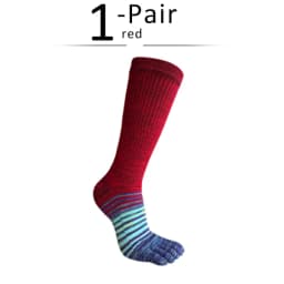 Man Toe Socks Long Plus Large Size Cotton Colorful Striped Compression Sport Fitness Happy Funny 5 Finger Calf Socks EU42-46
