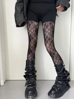 Women Sexy Lace Fishnet Stockings Lolita Hollow Out Solid Pantyhose JK Japanese Style High Waist Vintage Rhombus Striped Tights