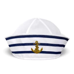 Excellent Decoration for Adult Yacht Blue and White Striped Sailor Captain Hat 3D Embroidered Sailor Hat Party Dance Costume