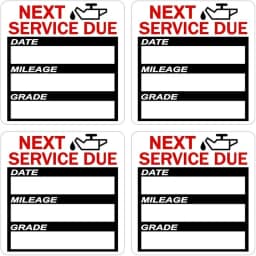 40 Pcs Oil Change Maintenance Service Reminder Stickers Window Rectangle Adhesive Labels Stickers Car Sticker "NEXT SERVICE DUE"