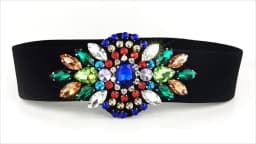 Rhinestone Inlaid Belts Sweet Elastic Female Girdle Dress Multicolored Diamonds Belt for Women Wedding Party Girdle
