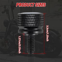 Black Motorcycle Rear Seat Bolt Fender Bolt Screw 1/4"-20 Thread For Harley Sportster Dyna Softail Street Glide 1996-2015
