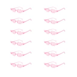 KAMMPT 12 Pairs Per Set Flame Prop Sunglasses Fashion Rimless Decor Candy Color Shades Trendy Design Party Gifts Sun Glasses
