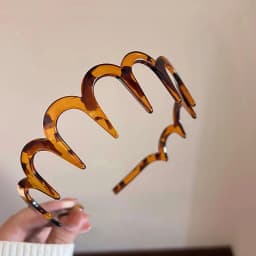 Wave Headband Hairbands Brown Resin Wave Toothed Headband Thin Non-slip Women Makkeup Hair Comb Zigzag Band Notched Headband