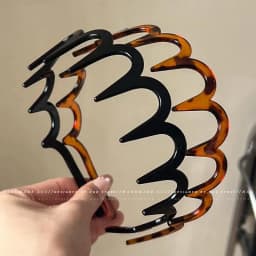 Wave Headband Hairbands Brown Resin Wave Toothed Headband Thin Non-slip Women Makkeup Hair Comb Zigzag Band Notched Headband