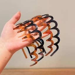 Wave Headband Hairbands Brown Resin Wave Toothed Headband Thin Non-slip Women Makkeup Hair Comb Zigzag Band Notched Headband